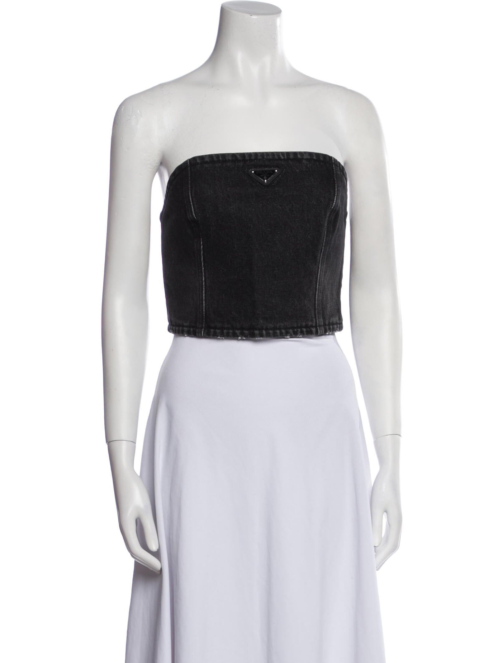 Prada 2022 Strapless Crop Top